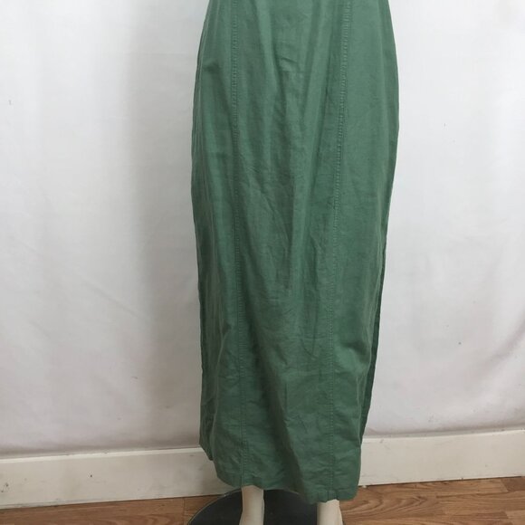 ZARA- WOMEN'S MEDIUM - GREEN STRAPLESS SLIT IN BACK SUMMER MIDI DRESS - Picture 3 of 7